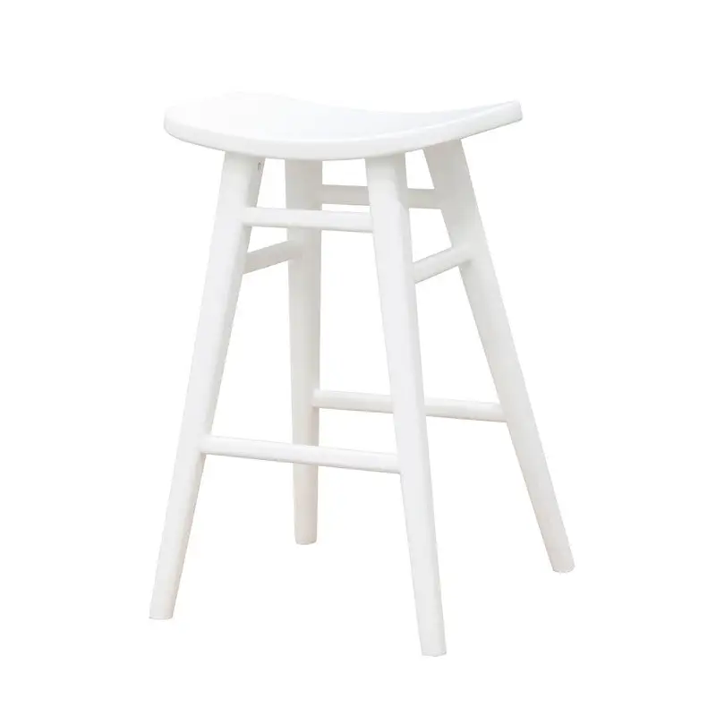Aria Oval Solid Timber Counter Stool (White) - Furniture > Bar Stools & Chairs > Table & Bar Stools