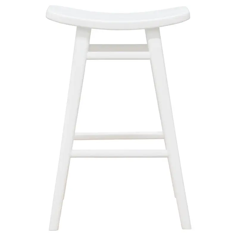 Aria Oval Solid Timber Counter Stool (White) - Furniture > Bar Stools & Chairs > Table & Bar Stools
