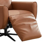 Arm Chair Power Recliner 360 Degree Swiveling Cow Leather USB Charger Metal Legs - Furniture > Bar Stools & Chairs >
