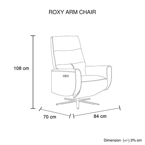 Arm Chair Power Recliner 360 Degree Swiveling Cow Leather USB Charger Metal Legs - Furniture > Bar Stools & Chairs >