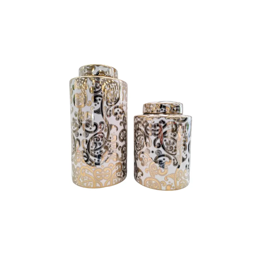 Armani Ceramic Canister - Set of 2 - Home & Garden > Decor > Vases & Table Decor