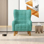 Armchair High back Lounge Accent Chair Designer Printed Fabric with Wooden Leg - Furniture > Sofas