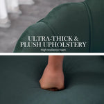 Armchair Lounge Chair Accent Velvet Shell Scallop + Ottoman Footstool Round GREEN - Furniture > Bar Stools & Chairs