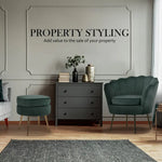Armchair Lounge Chair Accent Velvet Shell Scallop + Ottoman Footstool Round GREEN - Furniture > Bar Stools & Chairs