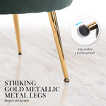 Armchair Lounge Chair Accent Velvet Shell Scallop + Ottoman Footstool Round GREEN - Furniture > Bar Stools & Chairs