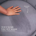 Armchair Lounge Chair Accent Velvet Shell Scallop + Ottoman Footstool Round GREY - Furniture > Bedroom > Bedside Tables