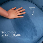 Armchair Lounge Chair Accent Velvet Shell Scallop + Ottoman Footstool Round NAVY BLUE - Furniture > Bedroom > Bedside