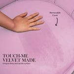 Armchair Lounge Chair Accent Velvet Shell Scallop + Round Ottoman Footstool PINK - Furniture > Bar Stools & Chairs
