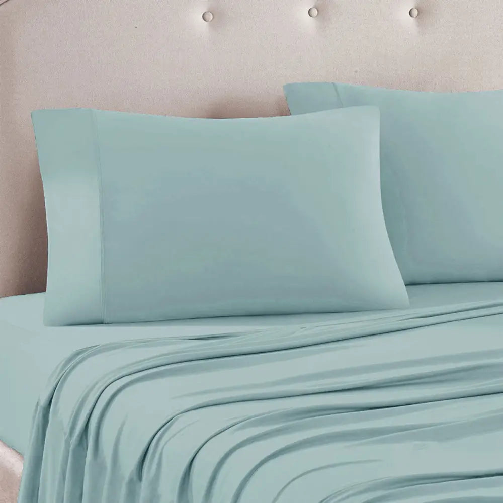 Art Terrace Microfiber Sheet Set King 33cm Wall Ice Blue - Home & Garden > Curtains > Curtains & Drapes