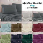 Art Terrace Microfiber Sheet Set King 33cm Wall Taupe - Home & Garden > Curtains > Curtains & Drapes