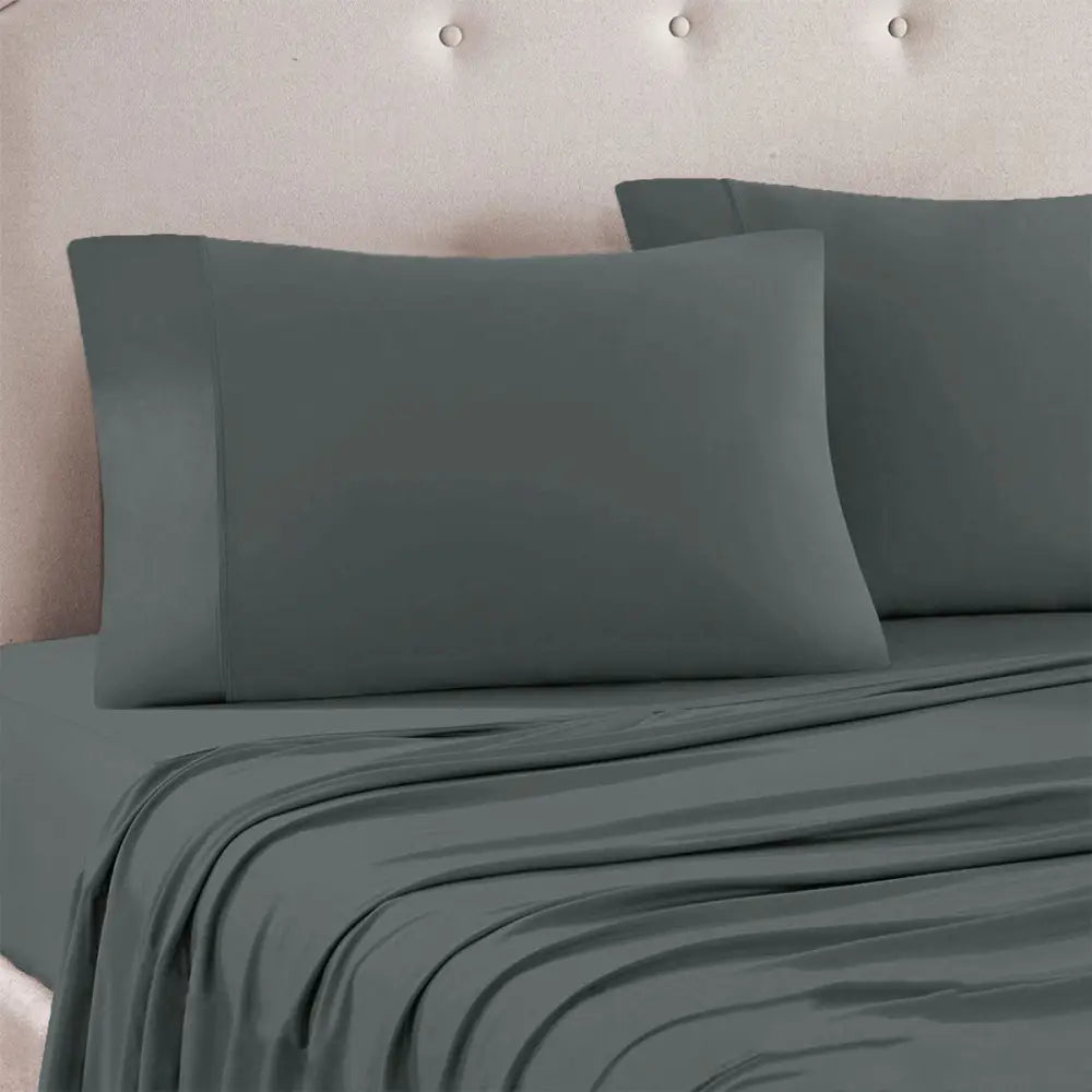 Art Terrace Microfiber Sheet Set Queen 33cm Wall Dark Grey - Home & Garden > Curtains > Curtains & Drapes