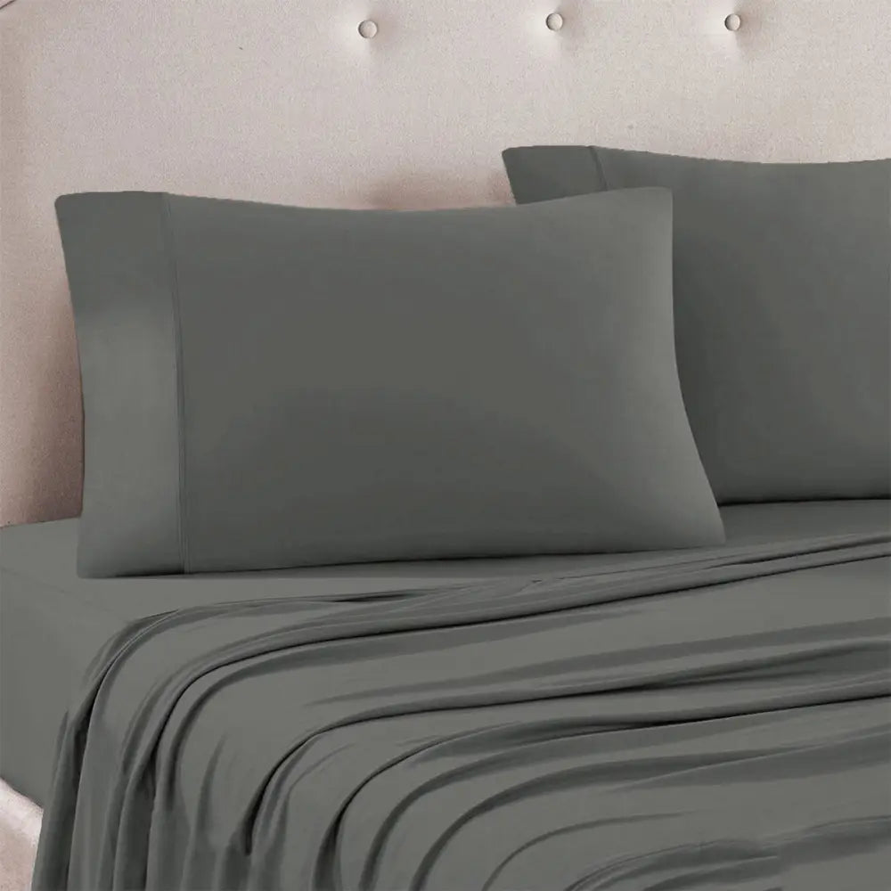 Art Terrace Microfiber Sheet Set Queen 33cm Wall Grey - Home & Garden > Curtains > Curtains & Drapes