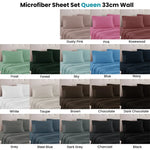 Art Terrace Microfiber Sheet Set Queen 33cm Wall Taupe - Home & Garden > Curtains > Curtains & Drapes