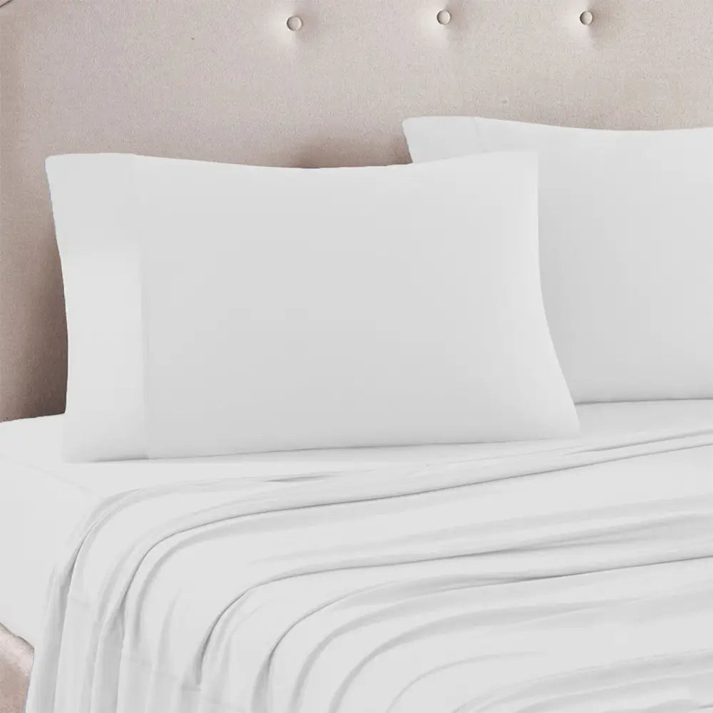 Art Terrace Microfiber Sheet Set Queen 33cm Wall White - Home & Garden > Curtains > Curtains & Drapes