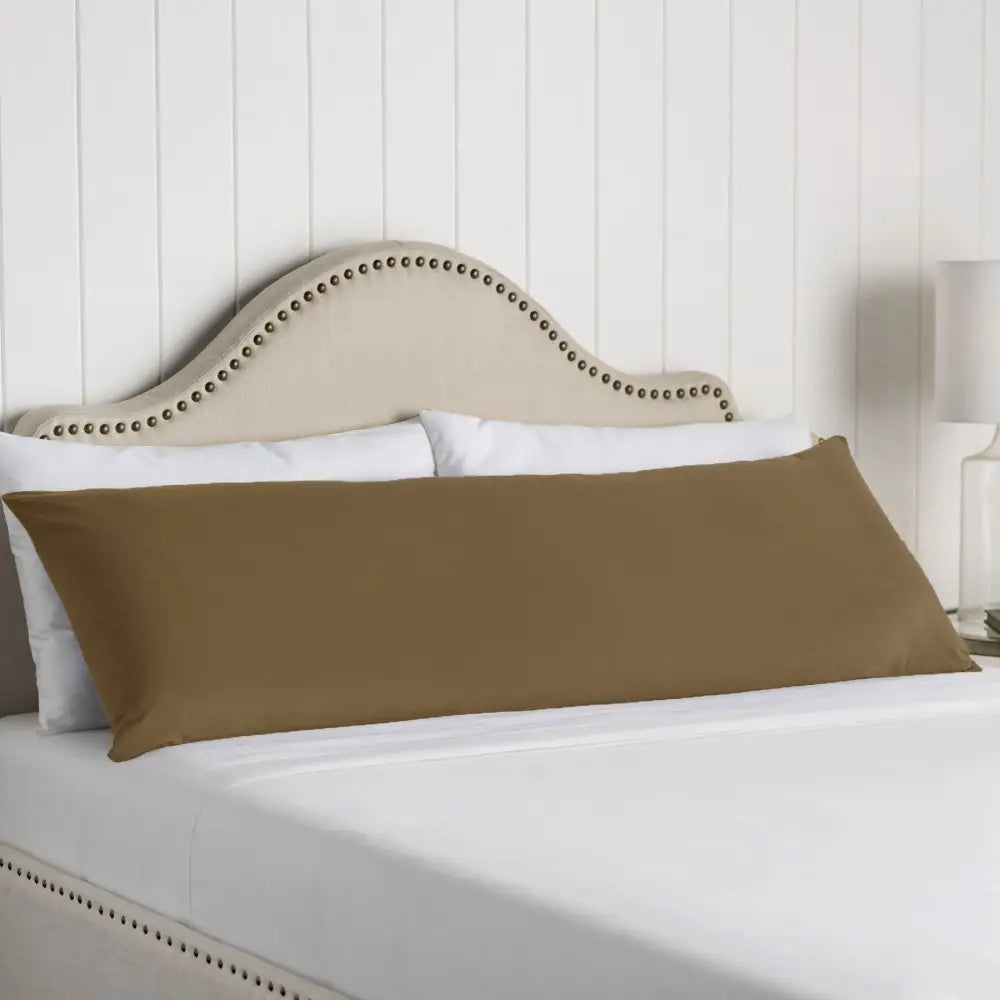 Artex 100% Cotton Body Pillowcase Brown - Home & Garden > Bedding