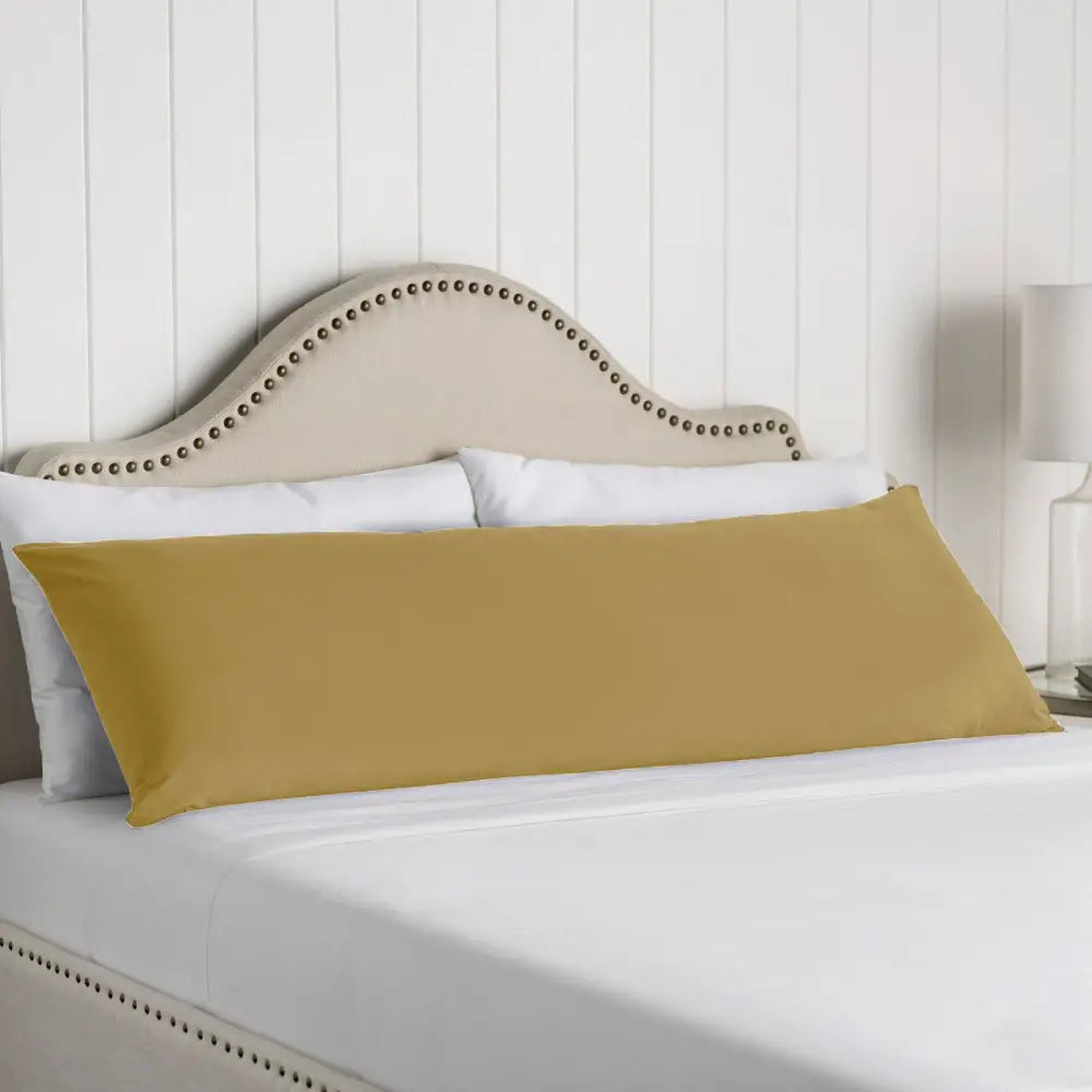 Artex 100% Cotton Body Pillowcase Gold - Home & Garden > Bedding