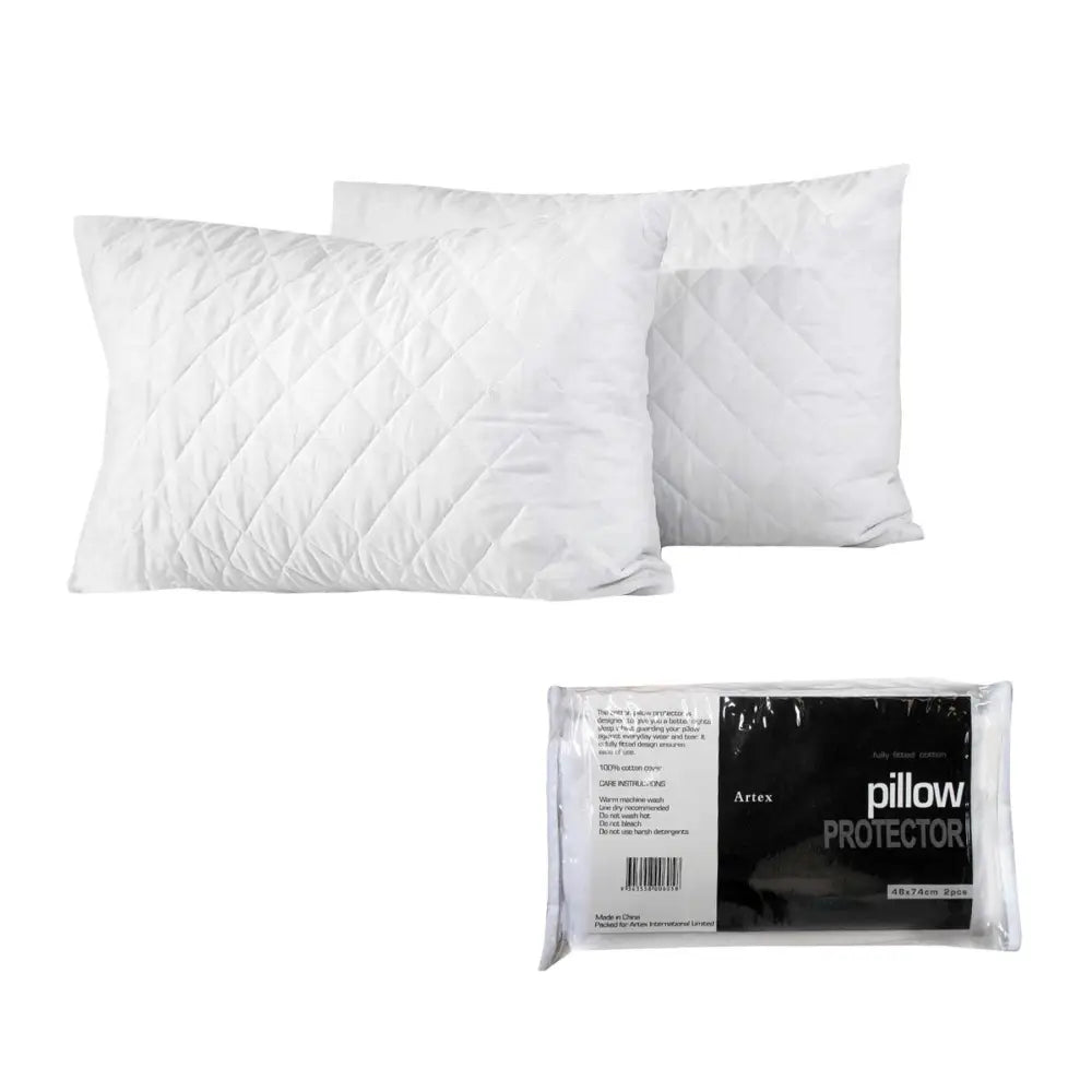 Artex Pair of Cotton Standard Pillow Protectors - Home & Garden > Decor