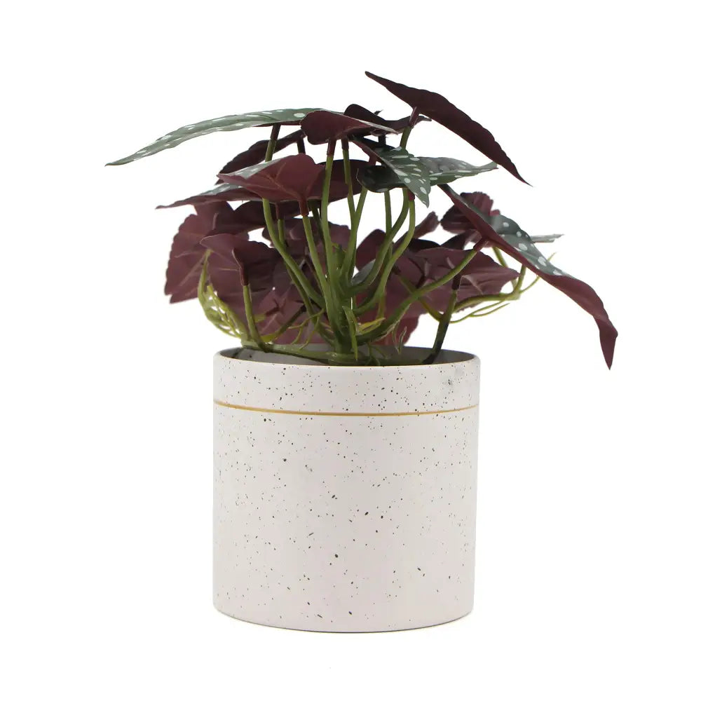 Artificial Bergonia Plant In Decorative Bowl 30cm - Home & Garden > Artificial Plants