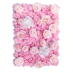 Artificial Flower Wall Backdrop Panel 40cm X 60cm Mixed White & Cream & Pink Flowers - Home & Garden > Home Office