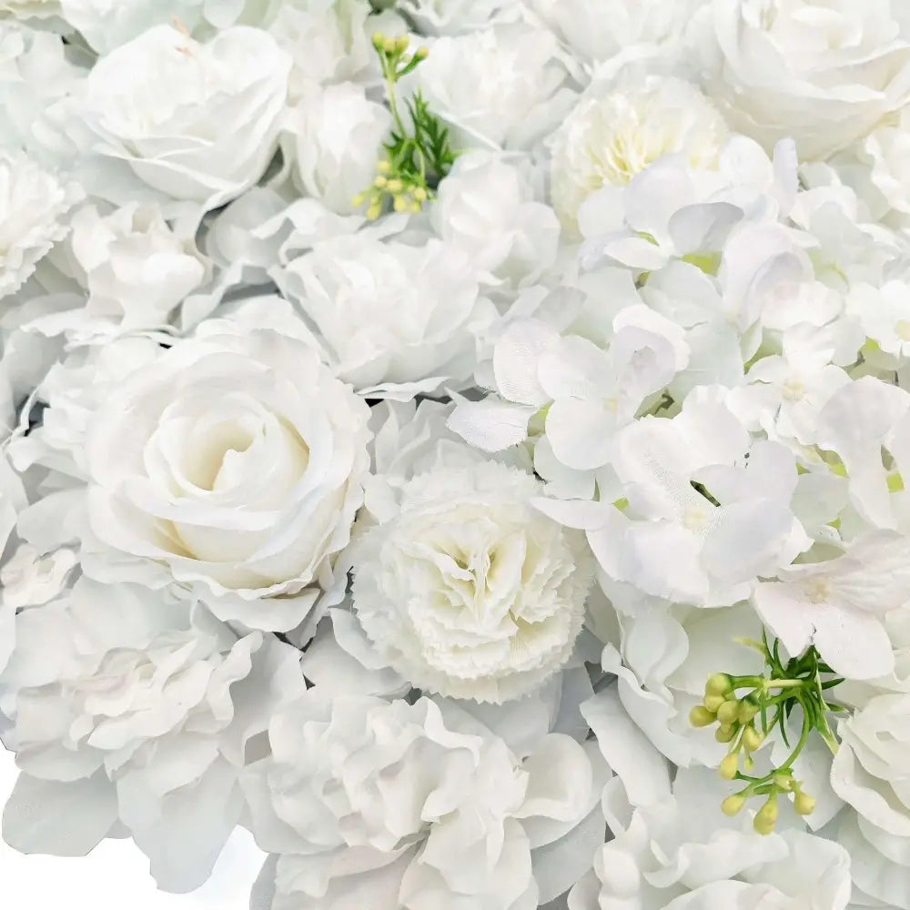 Artificial Flower Wall Backdrop Panel 40cm X 60cm Mixed Whites - Home & Garden > Home & Garden Others