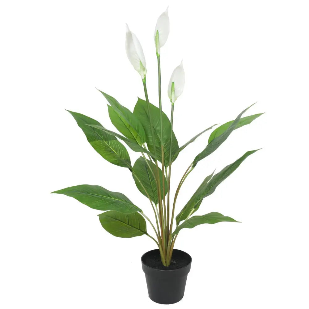 Artificial Flowering White Peace Lily / Calla Lily 95cm - Home & Garden > Artificial Plants