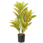 Artificial Potted Flaming Zebra (Codiaeum variegatum / crotons) 55cm - Home & Garden > Artificial Plants