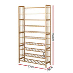 Artiss 10-Tier Bamboo Shoe Rack Wooden Shelf Stand Storage Organizer - Furniture > Living Room
