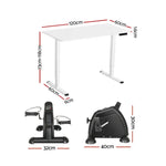 Artiss 120cm Electric Standing Desk with Mini Peal Exercise Bike Home Office - Furniture > Office > Office & Desk Chairs