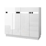 Artiss 120cm Shoe Cabinet Shoes Storage Rack High Gloss Cupboard White Drawers - Furniture > Living Room