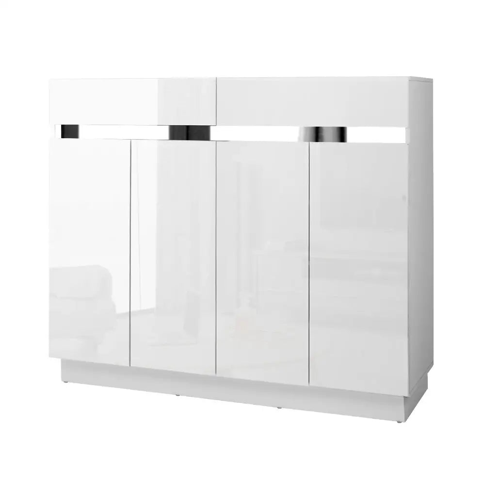 Artiss 120cm Shoe Cabinet Shoes Storage Rack High Gloss Cupboard White Drawers - Furniture > Living Room