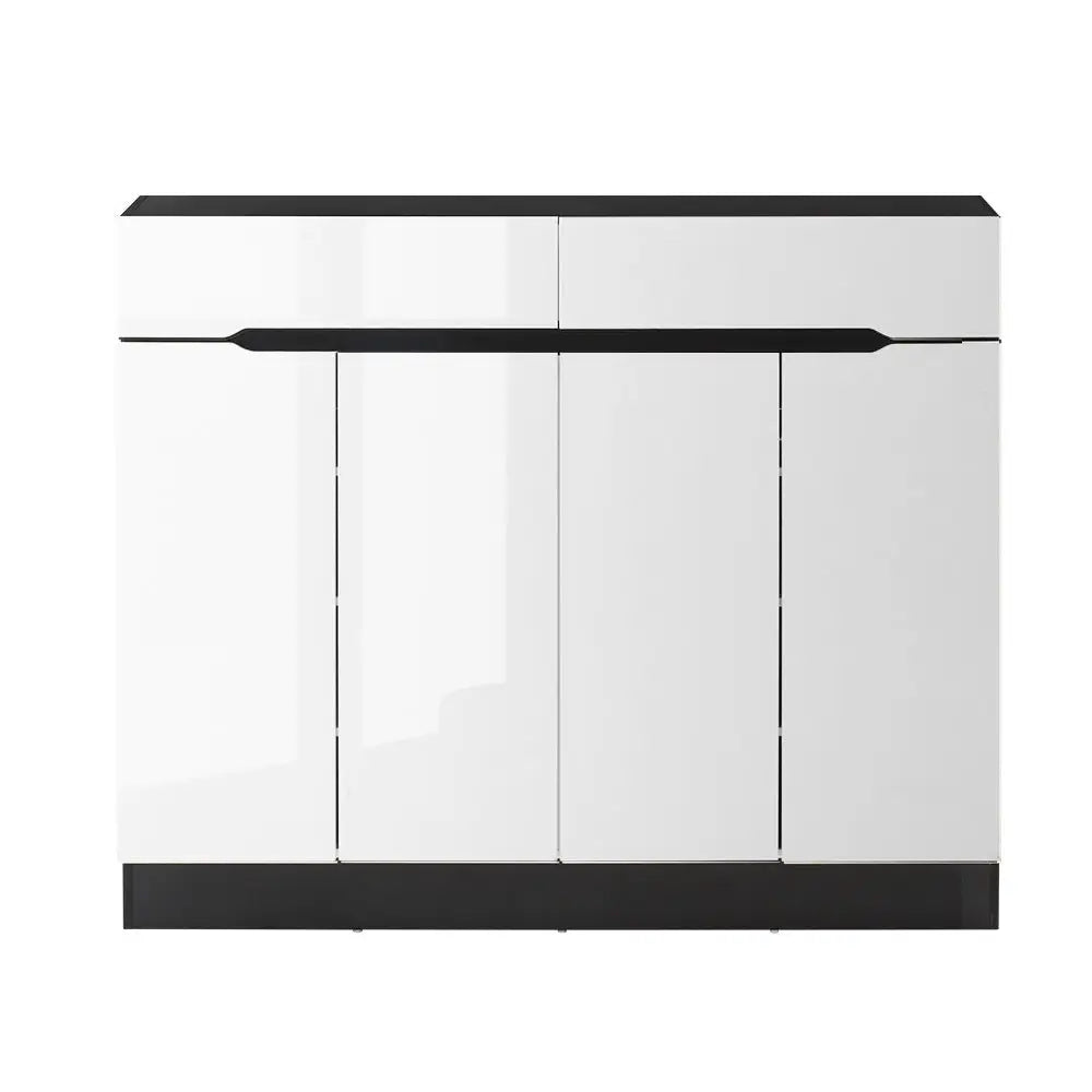 Artiss 120cm Shoe Cabinet Shoes Storage Rack High Gloss Cupboard Shelf Drawers - Furniture > Living Room