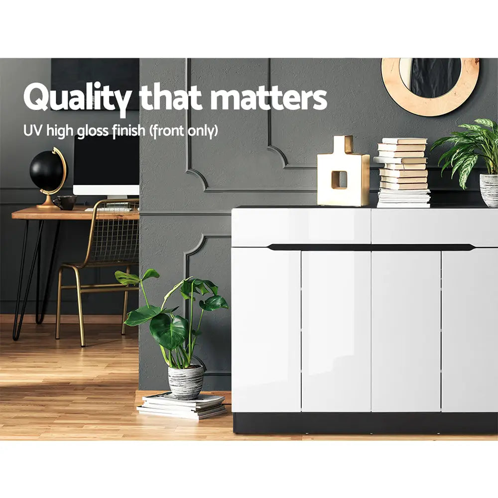 Artiss 120cm Shoe Cabinet Shoes Storage Rack High Gloss Cupboard Shelf Drawers - Furniture > Living Room
