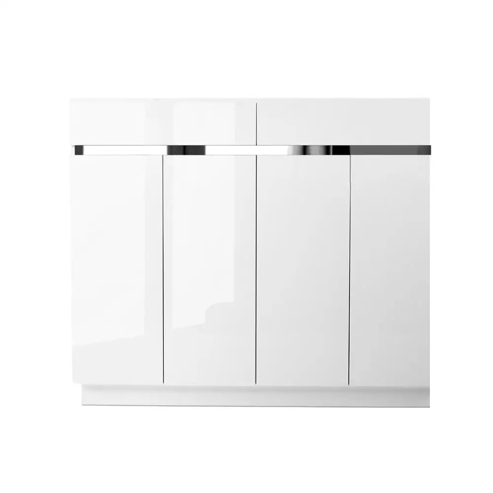 Artiss 120cm Shoe Cabinet Shoes Storage Rack High Gloss Cupboard White Drawers - Furniture > Living Room