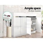 Artiss 120cm Shoe Cabinet Shoes Storage Rack High Gloss Cupboard White Drawers - Furniture > Living Room