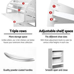 Artiss 2 Door Shoe Cabinet - White - Home & Garden > Storage