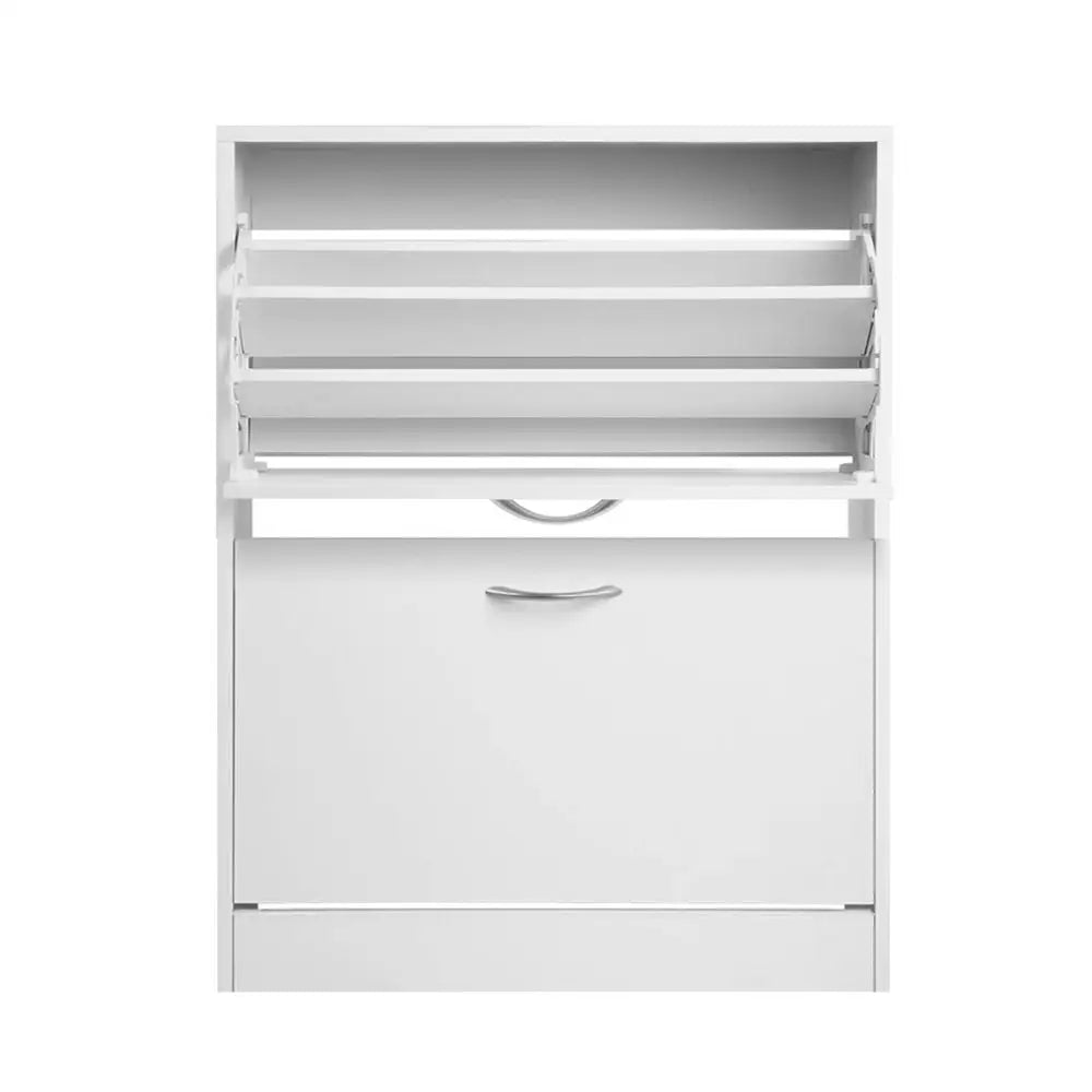 Artiss 2 Door Shoe Cabinet - White - Home & Garden > Storage