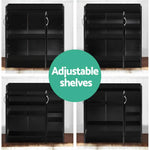 Artiss 2 Doors Shoe Cabinet Storage Cupboard - Black - Home & Garden > Storage
