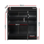 Artiss 2 Doors Shoe Cabinet Storage Cupboard - Black - Home & Garden > Storage