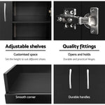 Artiss 2 Doors Shoe Cabinet Storage Cupboard - Black - Home & Garden > Storage