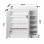 Artiss 2 Doors Shoe Cabinet Storage Cupboard - White - Home & Garden > Storage