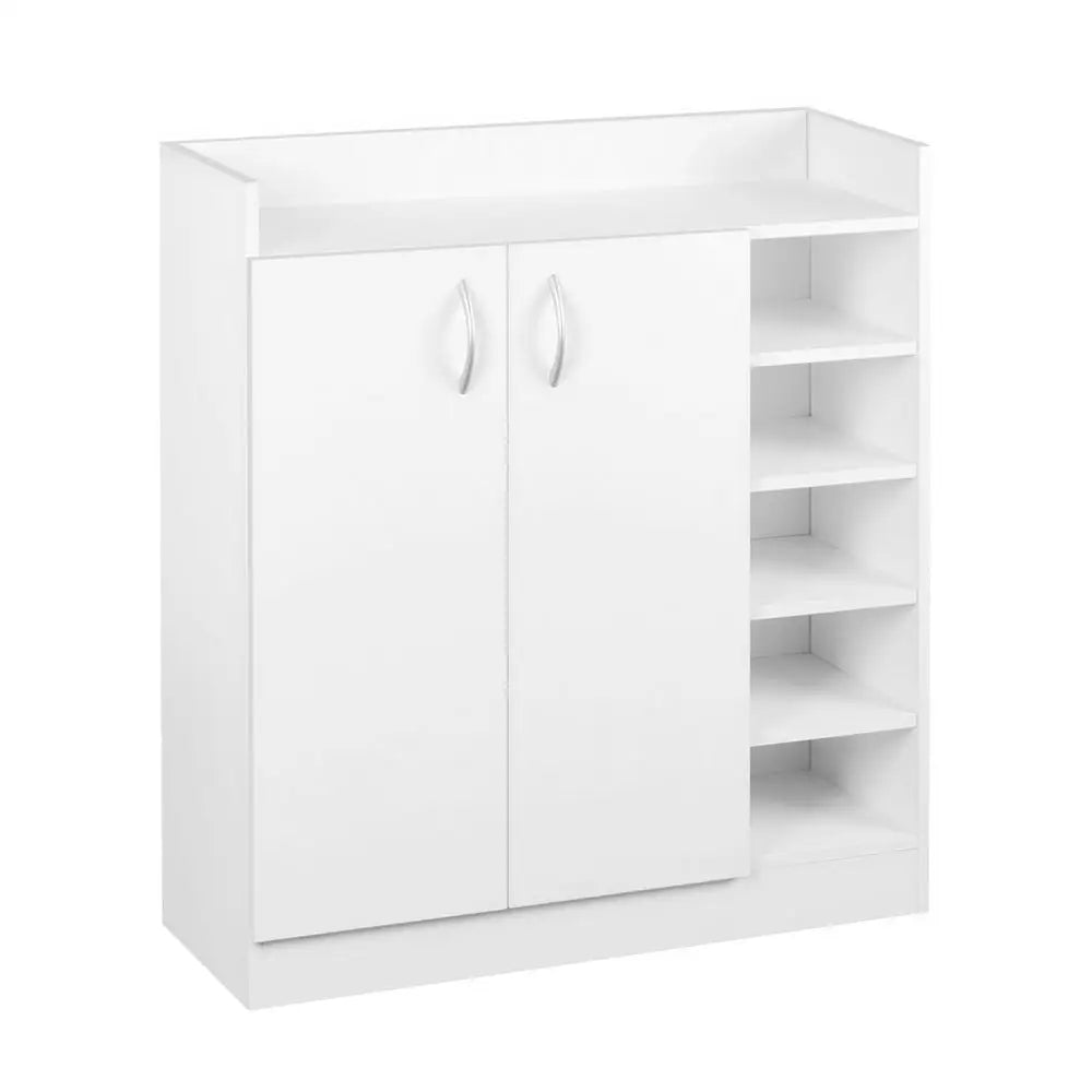 Artiss 2 Doors Shoe Cabinet Storage Cupboard - White - Home & Garden > Storage