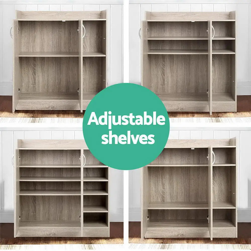 Artiss 2 Doors Shoe Cabinet Storage Cupboard - Wood - Home & Garden > Storage