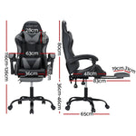 Artiss 2 Point Massage Gaming Office Chair Footrest Grey - Furniture > Bar Stools & Chairs