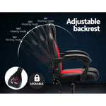 Artiss 2 Point Massage Gaming Office Chair PU Leather Red - Furniture > Office