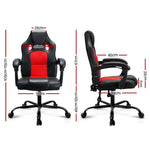 Artiss 2 Point Massage Gaming Office Chair PU Leather Red - Furniture > Office