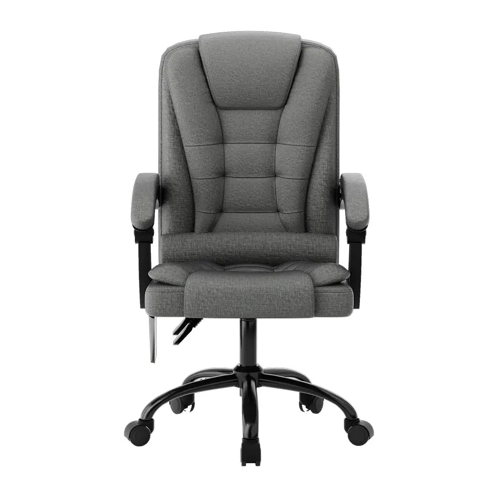 Artiss 2 Point Massage Office Chair Fabric Black - Furniture > Bar Stools & Chairs > Massage Chairs