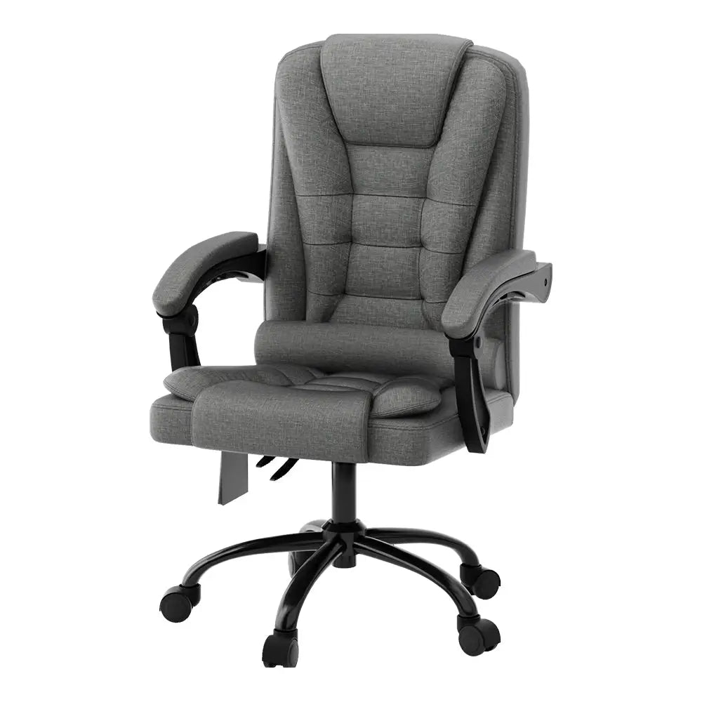 Artiss 2 Point Massage Office Chair Fabric Black - Furniture > Bar Stools & Chairs > Massage Chairs