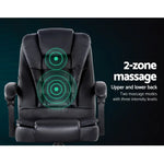 Artiss 2 Point Massage Office Chair PU Leather Black - Furniture > Office