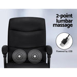Artiss 2 Point Massage Office Chair PU Leather Black - Furniture > Office