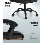 Artiss 2 Point Massage Office Chair PU Leather Black - Furniture > Office
